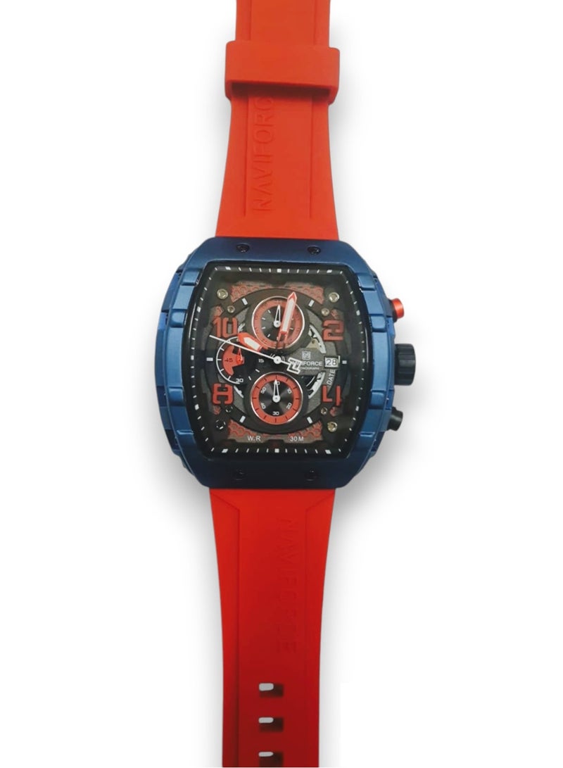 NAVIFORCE New NF8060 Men Watch Sport Wristwatch, Silicone Strap Quartz Clock - Image 2