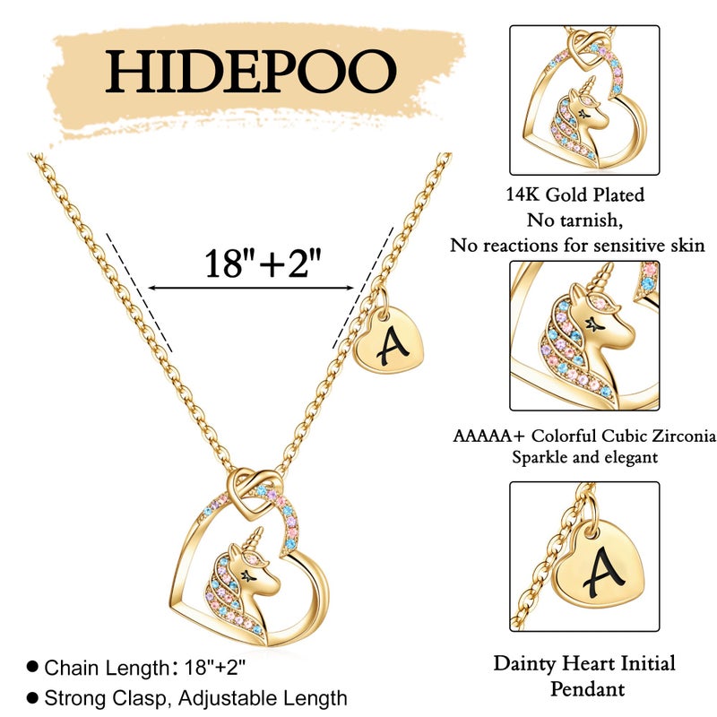 Hidepoo Birthday Gifts Initial S Heart Unicorn Necklace - Image 5