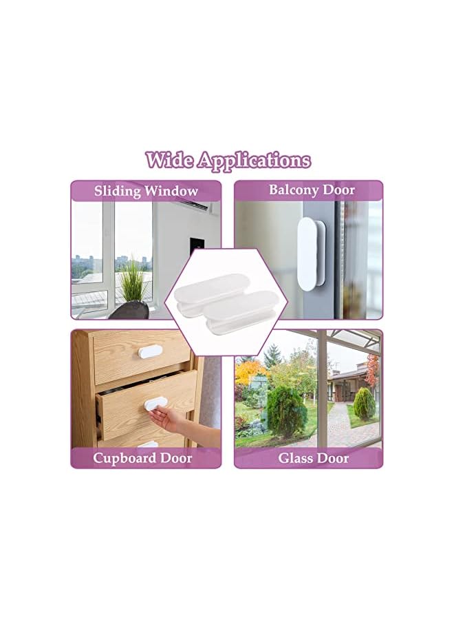 S-TOP Self-Adhesive Door Handles, Pack of 4, Cabinet Handles, Furniture Handle, Door Handle, Balcony Door, Exterior, Plastic Furniture Handles for Windows, Glass Doors, Drawers, White - Image 2