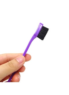 HONBAY Onbay 5Pcs Double Sided Edge Brushes 2 In 1 Edge Control Hair Brush Comb Combo (Purple)  - Image 4