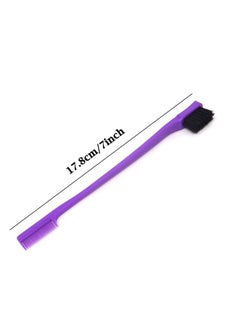 HONBAY Onbay 5Pcs Double Sided Edge Brushes 2 In 1 Edge Control Hair Brush Comb Combo (Purple)  - Image 3