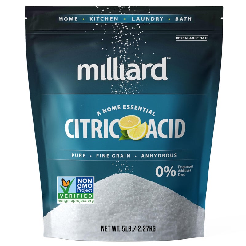 Milliard Citric Acid 5 Pound - 100% Pure Food Grade Non-GMO Project Verified (5 Pound) - Image 1