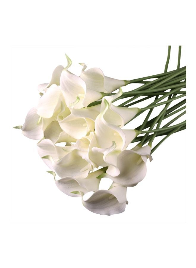 Loquat 10-Piece Artificial Calla Lily Flower Bouquet White