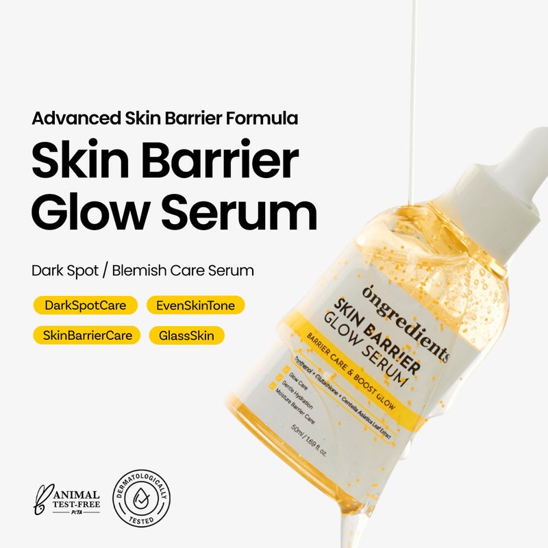 ONGREDIENTS Skin Barrier Glow Serum, 99% Pure Glutathione, Panthenol, Hyaluronic Acid, Glass Skin, Dark Spot, Uneven Skin Tone, Soothing, Dry and Sensitive Skin, Korean Skin Care, 1.69 fl. oz. / 50ml - Image 2
