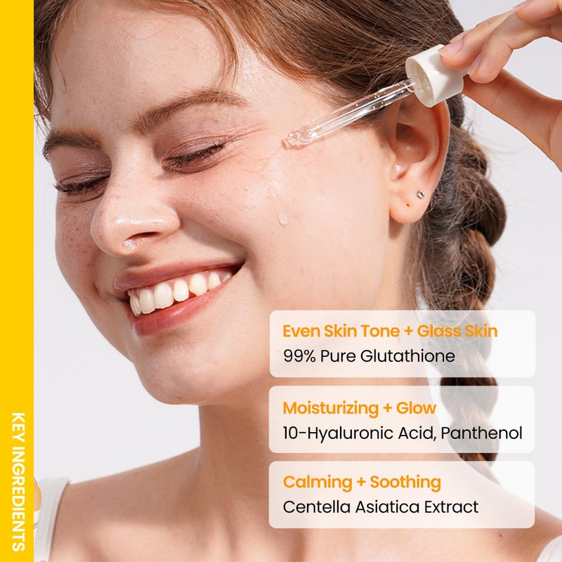 ONGREDIENTS Skin Barrier Glow Serum, 99% Pure Glutathione, Panthenol, Hyaluronic Acid, Glass Skin, Dark Spot, Uneven Skin Tone, Soothing, Dry and Sensitive Skin, Korean Skin Care, 1.69 fl. oz. / 50ml - Image 4