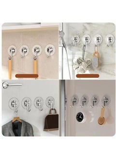 Thoraya 4pcs Wall Hooks for Hanging Strong Adhesive No Punching Heavy Duty Wall Hooks for Bathroom Kitchen  - Image 5