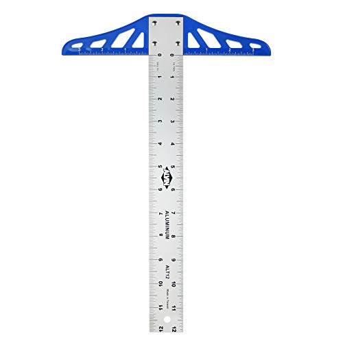 ALVIN ALT12 Aluminum Graduated T-Square Drawing and Design Tool for Students and Professionals Great for Carpentry, Drafting, Architecture, Engineering, and Art - 12 Inches - Image 1