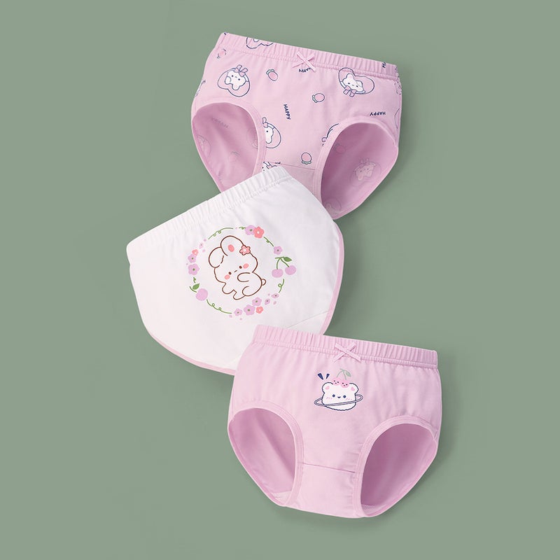 Girls Cotton Antibacterial Underwear Cartoon Briefs H886/Cute Rabbit SJ410 
