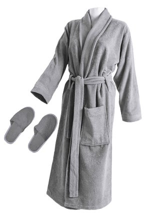 Egyptian Soft Cotton Bathrobe With An Elegant Design With A Pocket And A Waist Belt Grey Color Multi Sizes - pzsku/Z8C120A41BC141D9718CCZ/45/_/1661769555/a8667494-eff0-4489-a296-68b492532c5b