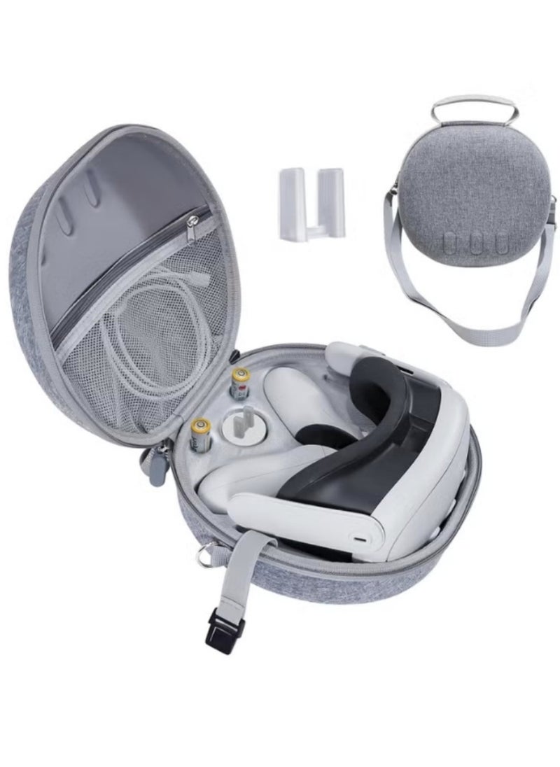Generic - Waterproof Hard Carrying Case for Meta Oculus Quest 3 VR Gaming Headset and Touch Controllers nd Other Accessories Shockproof Carrying Bag Organizer Case with Mesh Pocket Suitable for Travel and Home Storage(Grey) - Image 1