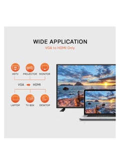 MOWSIL VGa to HDMI Adapter,VGA Male to HDMI Female Converter Compatible for TV Stick, Raspberry Pi, Laptop, PC, Tablet, Digital Camera, etc  - Image 2