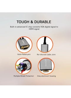 MOWSIL VGa to HDMI Adapter,VGA Male to HDMI Female Converter Compatible for TV Stick, Raspberry Pi, Laptop, PC, Tablet, Digital Camera, etc  - Image 4