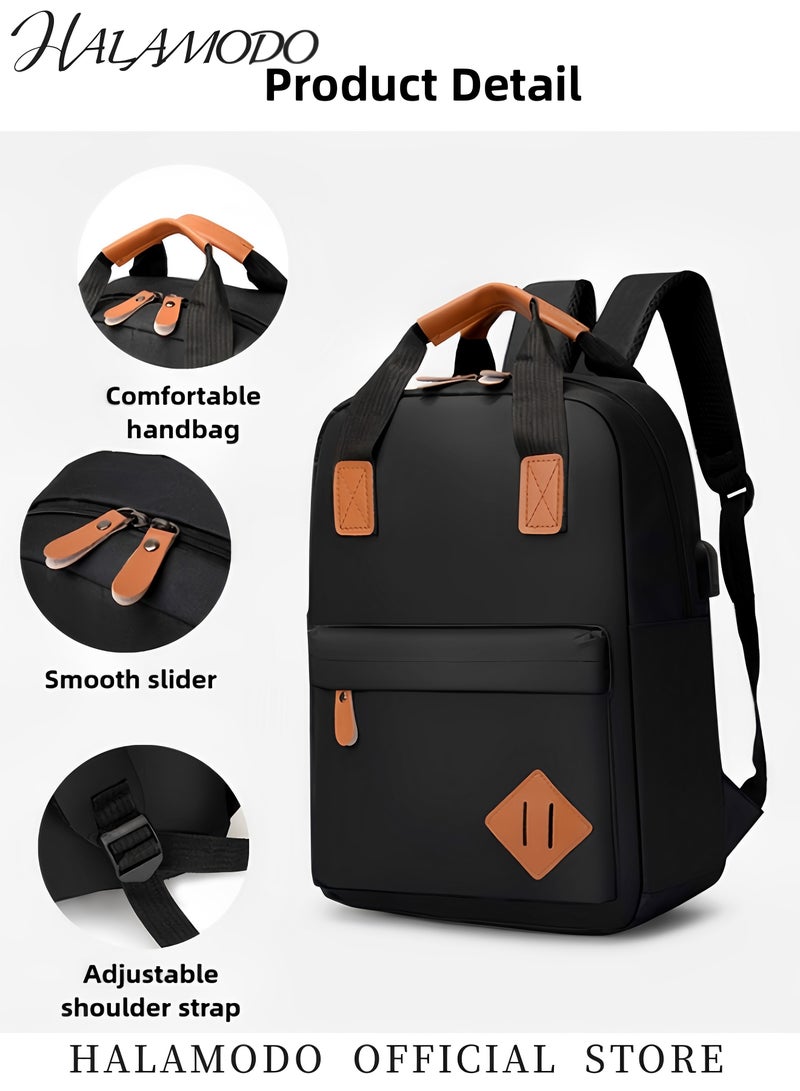 HALAMODO Laptop Backpack Set of 1pc Backpack & 1pc Shoulder Bag & 1pc Handbag Large Capacity Backpack with USB Charging Port Travel Backpack Water Resistant Backpack Casual Schoolbag  - Image 4