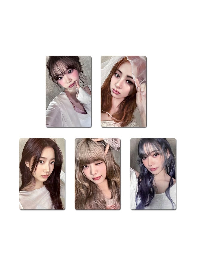 NIBEMINENT 5 Pcs Kpop LE SSERAFIM EASY Lomo Cards Card For Fans Collection Gifts