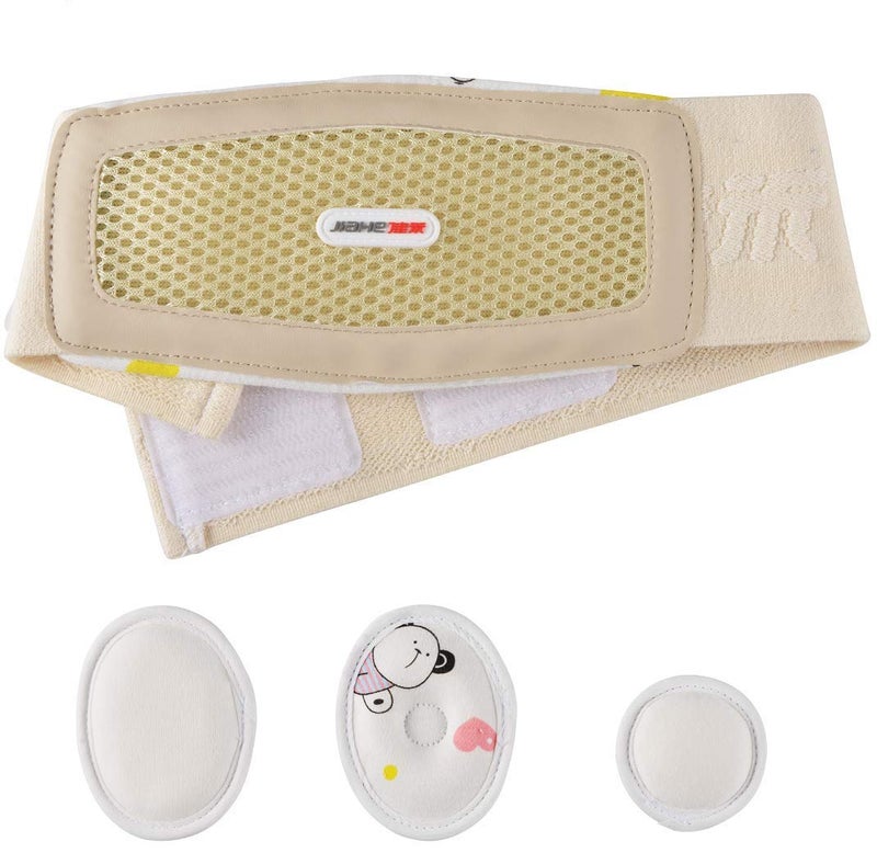 BOJEE Baby Hernia Belt Belly Button Band Umbilical Truss Newborn Belly Band Button Wrap Baby Adjustable Navel Band Abdominal Binder for Children Medium (Grey) - Image 3