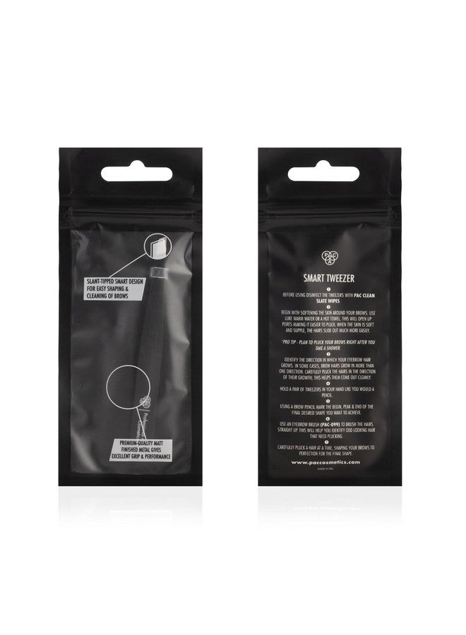 PAC Smart Tweezer For Eyebrow | Plucker Precision Tweezers For Hair Removal | Beauty Tool For Brows, Upper Lips, Eyelash Extension For Women | 100% Stainless Steel Flat Tip | Black 1Pcs - Image 4