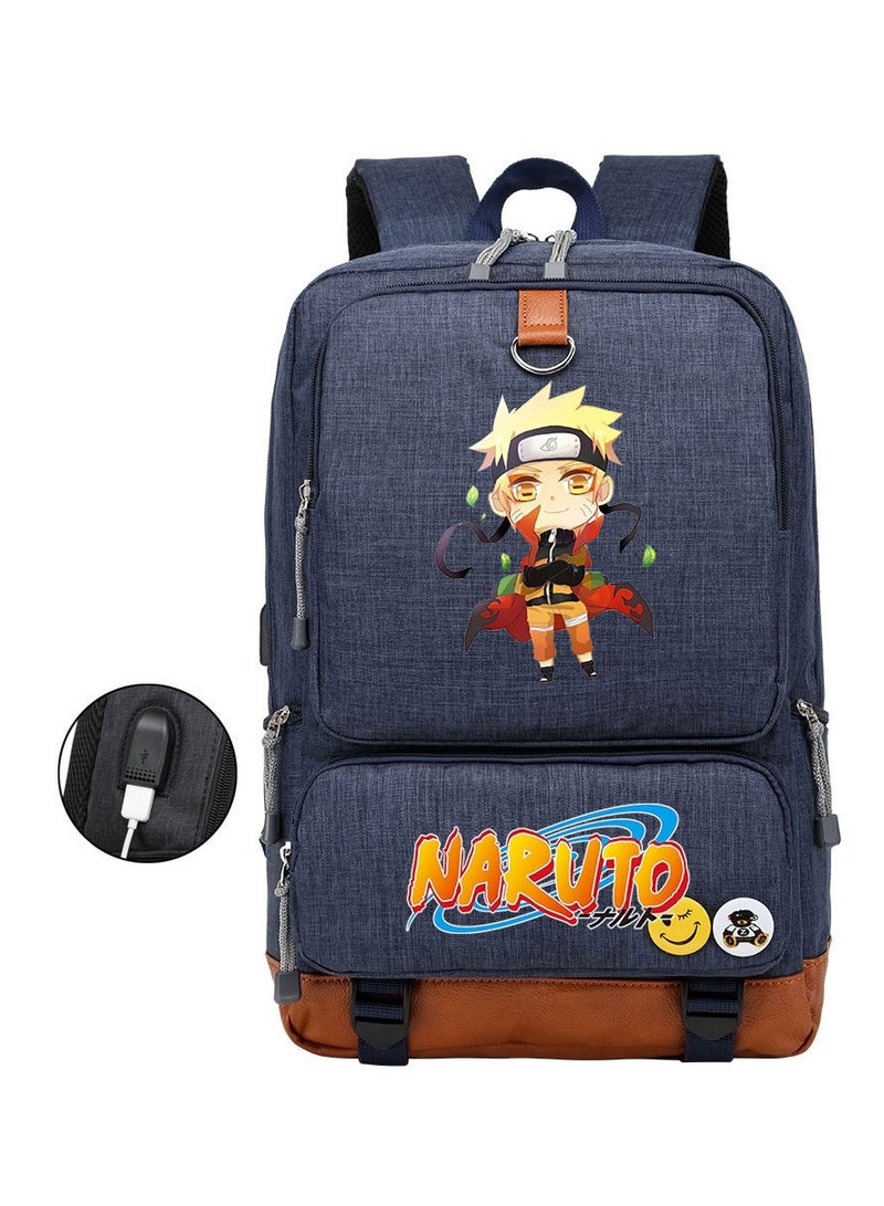 Naruto Teenage Students Men And Women Printed Casual Travel Backpack
