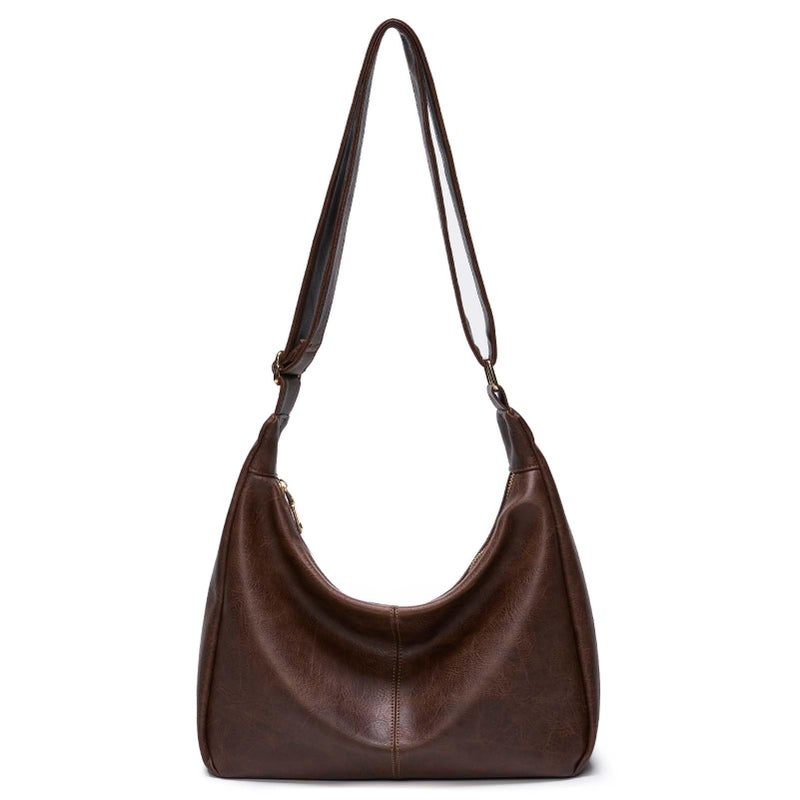 YDF Purses for Women Slouchy Shoulder Bag Hobo Bag Soft Vegan Leather Adjustable Wide Strap Crossbody Tote Multi Pocket Handbags - Image 1