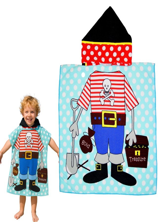 Innerest Kids Beach Towel Poncho for Toddlers - Hooded Towel for Beach Pool (Pirate) - Image 1