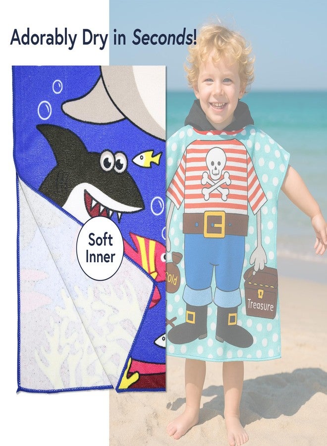 Innerest Kids Beach Towel Poncho for Toddlers - Hooded Towel for Beach Pool (Pirate) - Image 5