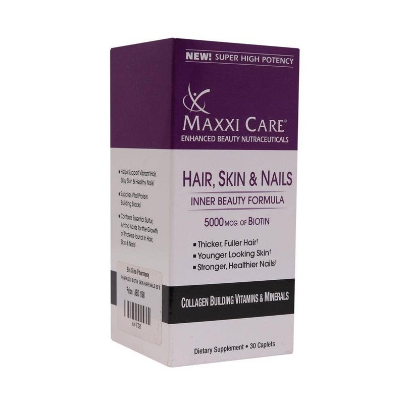 Pharmaxxi Maxxi Care 5000mcg Biotin Supplement Tablets, Hair Skin Nails Multivitamin, Pack of 30's - Image 4