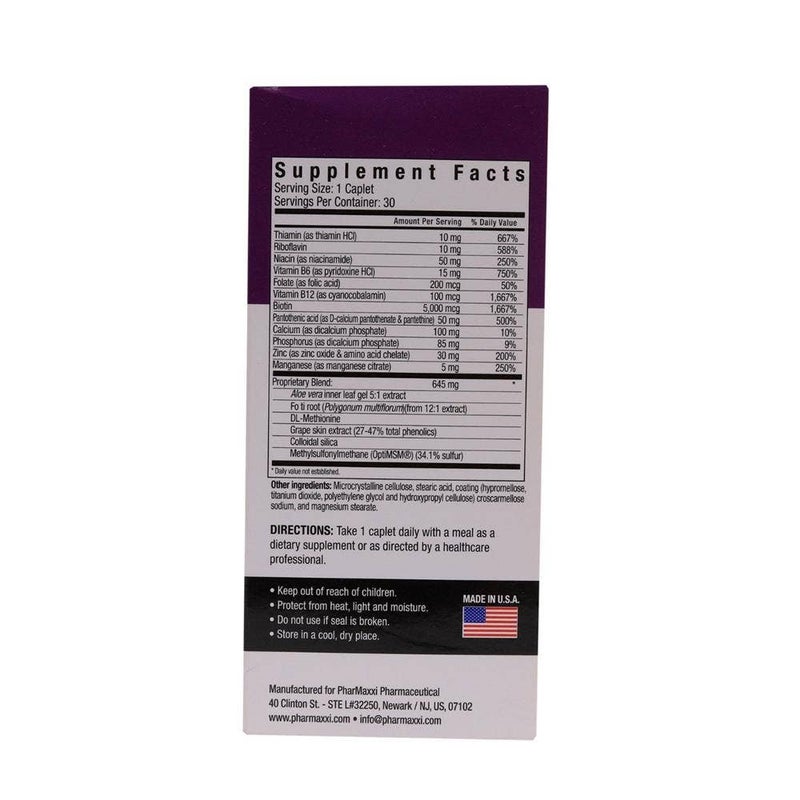 Pharmaxxi Maxxi Care 5000mcg Biotin Supplement Tablets, Hair Skin Nails Multivitamin, Pack of 30's - Image 3