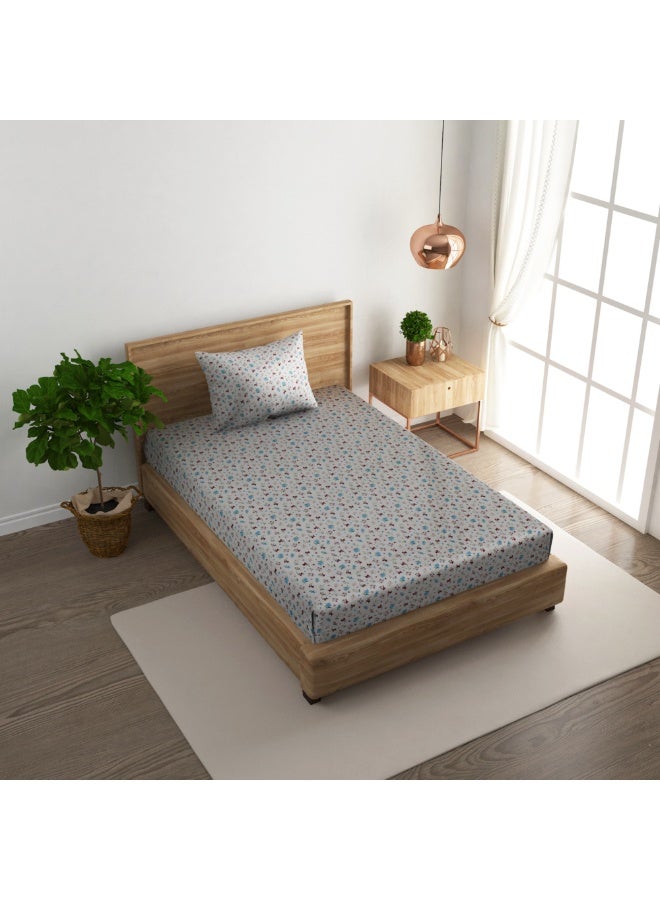 RISHAHOME 2-Piece Printed 180 TC Cotton Bedsheet Set Single Size – Premium Soft Bedding Collection with 1 pillow case - Image 1