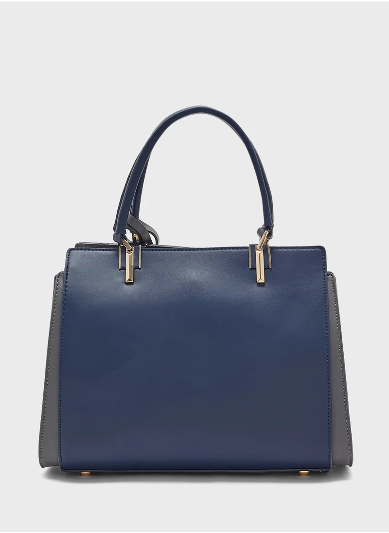 Khizana Satchel Bag With Contrast Detail