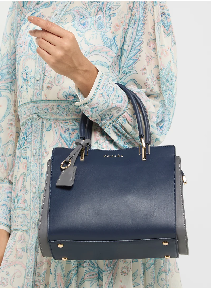 Khizana Satchel Bag With Contrast Detail