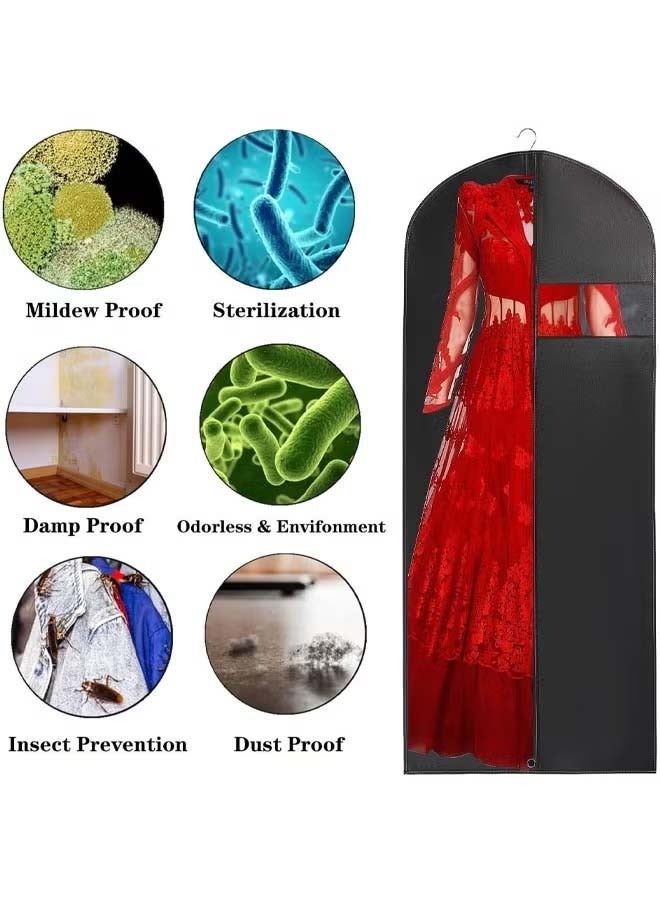 5 PCS Garment Bags, Suit Bags Clothes Covers With Transparent Window, Env-friendly Breathable Suit Bag Clothes Cover for Storage Suits Shirts T-shirts and Jackets, Dust-Proof, Moisture-Proof, and Moth-Proof  - Image 3