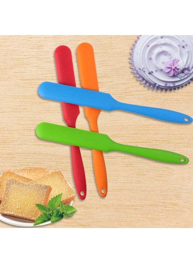 SUMERSHA 4pcs Silicone Spatula Set Heat Resistant Cake Cream Butter Spatulas Mixing Batter Scraper Non-Stick Flexible Baking Cooking Tool 4 Colors (multicolor) - Image 5