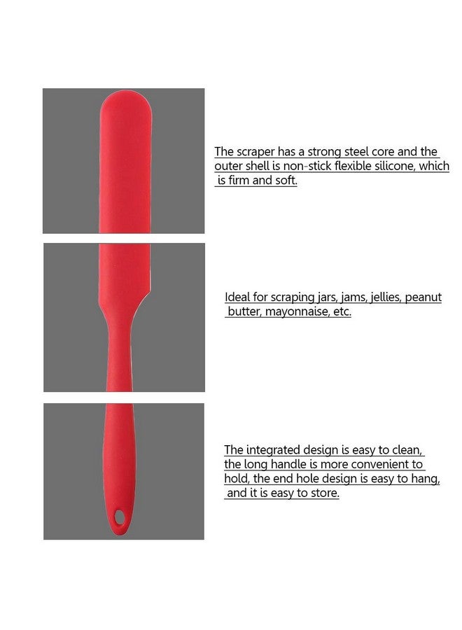 SUMERSHA 4pcs Silicone Spatula Set Heat Resistant Cake Cream Butter Spatulas Mixing Batter Scraper Non-Stick Flexible Baking Cooking Tool 4 Colors (multicolor) - Image 3