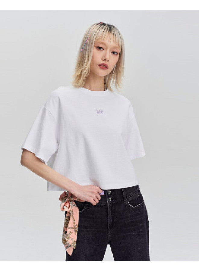 LEE Mall Same Style 24 Spring Summer Comfortable Short Logo Women'S Round Neck Short Sleeve T-Shirt - Image 1