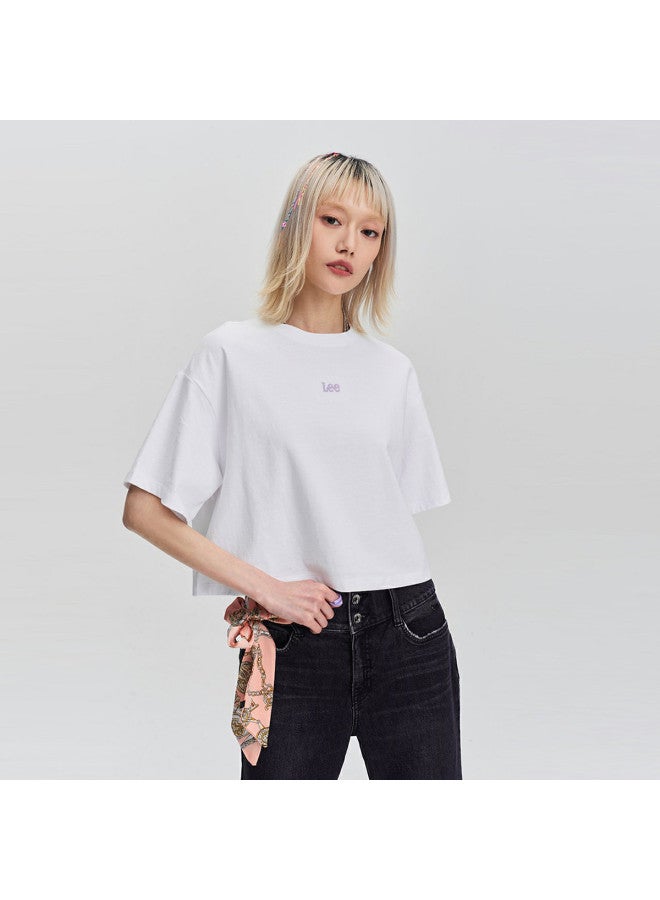 LEE Mall Same Style 24 Spring Summer Comfortable Short Logo Women'S Round Neck Short Sleeve T-Shirt - Image 2