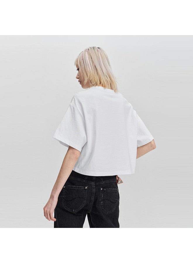 LEE Mall Same Style 24 Spring Summer Comfortable Short Logo Women'S Round Neck Short Sleeve T-Shirt - Image 3