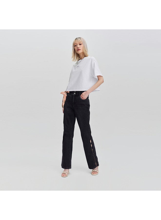 LEE Mall Same Style 24 Spring Summer Comfortable Short Logo Women'S Round Neck Short Sleeve T-Shirt - Image 4