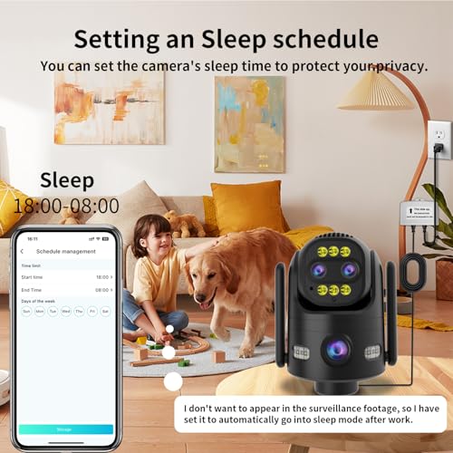 Luovisee Triple-Lens Outdoor Security Camera Auto Zoom & Tracking,10X (Optical+Digital) Zoom,Wired 2.4G/5G WiFi Camera for Home Security,24/7 Continuous Recording,Plug-in,Work With NVR/DVR Surveillance System - Image 5