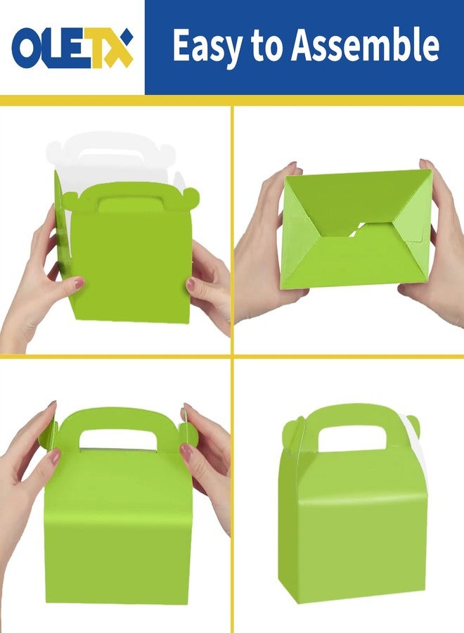 Oletx 30-Pack Green Party Favor Treat Boxes, Goodie Gable Paper Gift Boxes with Handles. Perfect for Gardening/Green Thumbs Party Decoration Supplies and St Patricks Day Gift Giving - Image 5