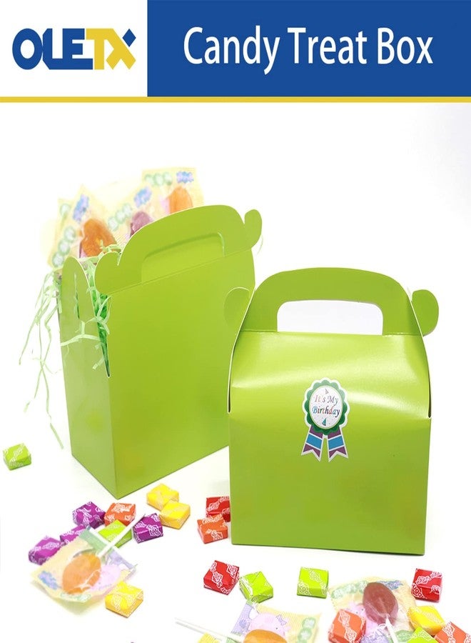Oletx 30-Pack Green Party Favor Treat Boxes, Goodie Gable Paper Gift Boxes with Handles. Perfect for Gardening/Green Thumbs Party Decoration Supplies and St Patricks Day Gift Giving - Image 3