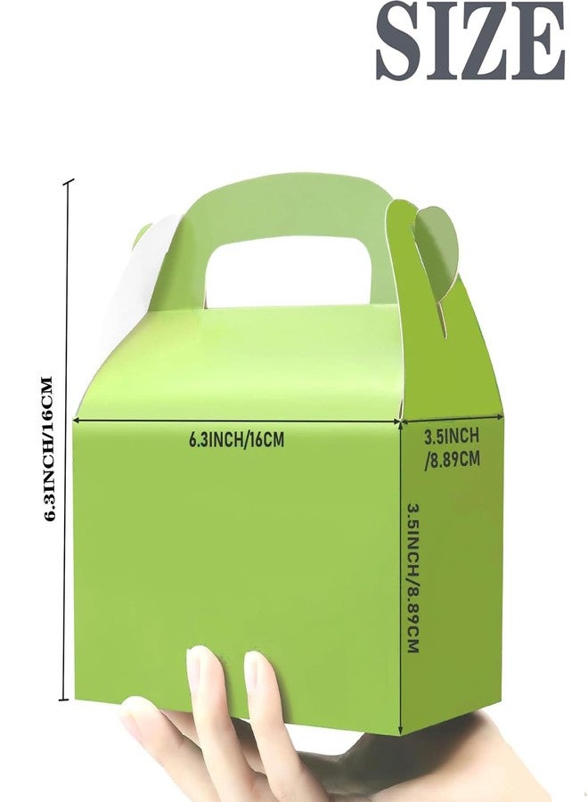 Oletx 30-Pack Green Party Favor Treat Boxes, Goodie Gable Paper Gift Boxes with Handles. Perfect for Gardening/Green Thumbs Party Decoration Supplies and St Patricks Day Gift Giving - Image 4