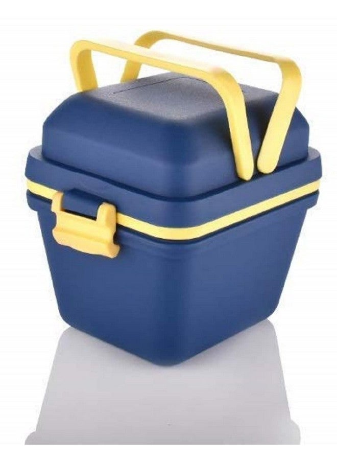 Tosaa Plastic Dieting Airtight Lunch/Tiffin Box Set 3 Compartment Tiffin with Handle&Push Lock for Travelling, School Kids&Office Exclusive,Blue (14 X 12 X 14 Cm),10 ml - Image 1
