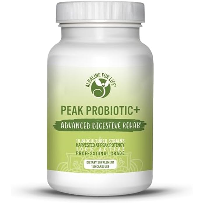 Alkaline for Life Peak Probiotic+ Acidophilus Probiotic for Adult Digestive Health, 7.5 Billion CFU at Expiry, 10 Named Live Cultures Including Lactobacillus and Bifidobacterium, Daily Capsule - Image 1