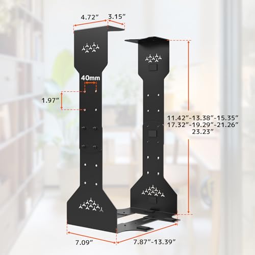 PUTORSEN Under Desk PC Mount, 7.9-13.4’’ Width Adjustable Computer Tower Stand, up to 77 lbs, with Protective Mats, for Mid/Mini-Tower Case in Office,Gaming, Laboratory and Home, Black - Image 5