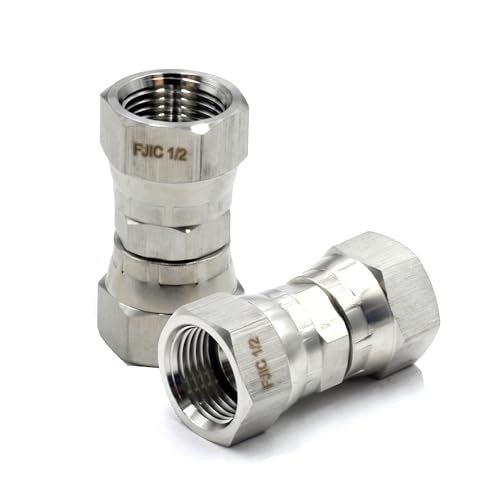 HFSR 2PCS 12 Female JIC Swivel x 12 Female JIC Swivel Nut Union Stainless Steel 304 - Image 1