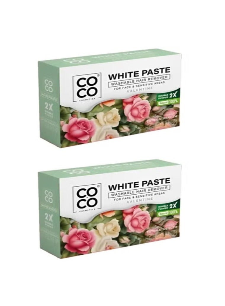 قطعتين من عجينه بيضاء عيد الحب لازاله الشعر الجسم والوجه كوكو  100 جرام