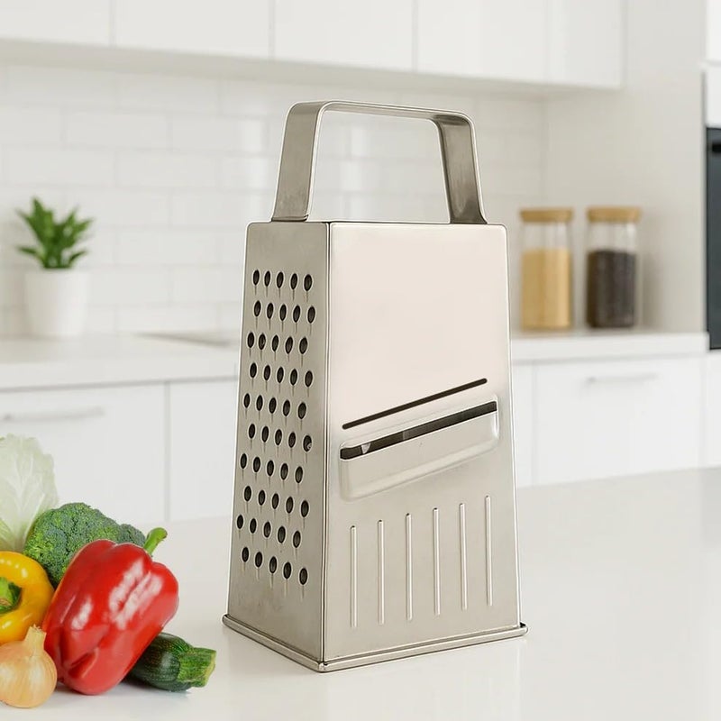 SUPERMOM Grater and Slicer for Kitchen 1 Pc – Multipurpose Stainless Steel 5 in 1 Vegetable Slicer, Cutter & Grater with Sharp Blades, Non Slip Handle, Durable Kitchen Tool for Slicing & Grating - Image 1