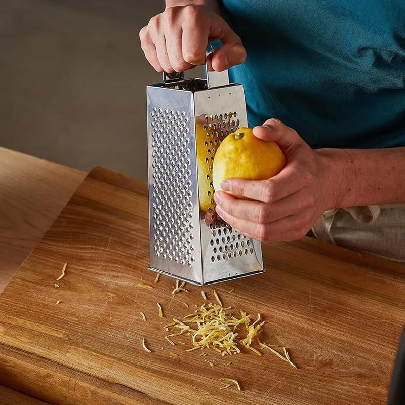 SUPERMOM Grater and Slicer for Kitchen 1 Pc – Multipurpose Stainless Steel 5 in 1 Vegetable Slicer, Cutter & Grater with Sharp Blades, Non Slip Handle, Durable Kitchen Tool for Slicing & Grating - Image 2