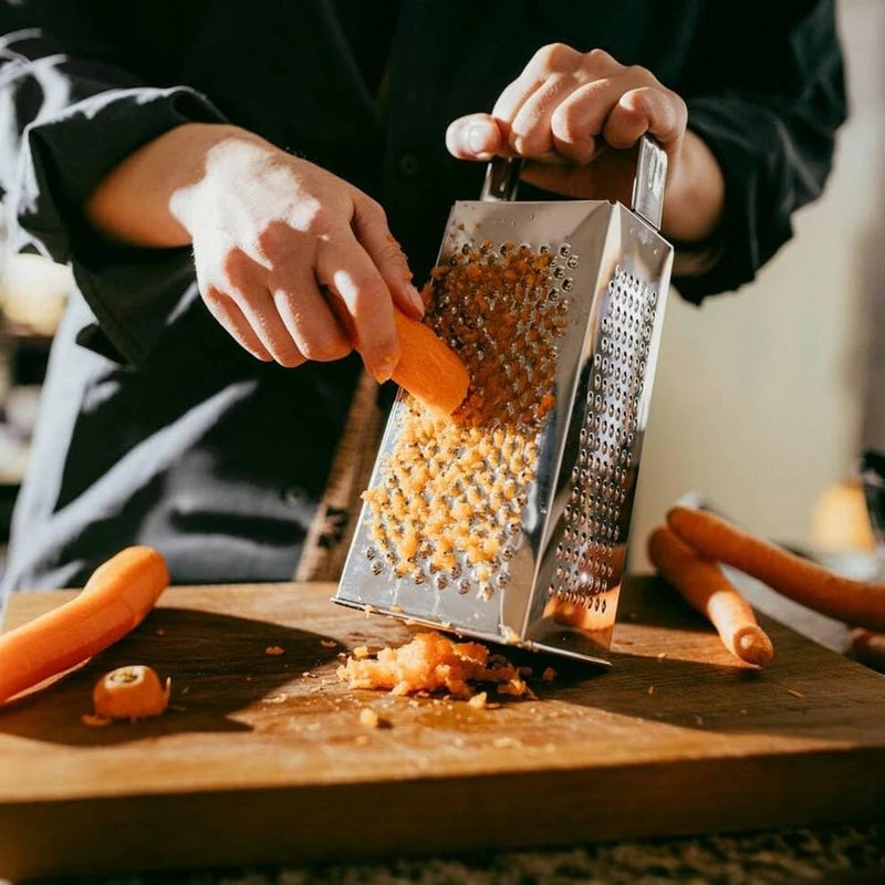SUPERMOM Grater and Slicer for Kitchen 1 Pc – Multipurpose Stainless Steel 5 in 1 Vegetable Slicer, Cutter & Grater with Sharp Blades, Non Slip Handle, Durable Kitchen Tool for Slicing & Grating - Image 5