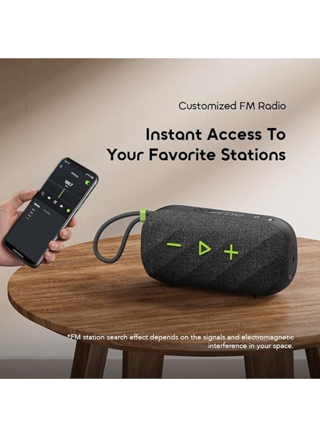 Oraimo SpaceBox Active OBS-680 Portable Bluetooth Speaker 25W, FM Radio, IP55 Water Resistant, Custom EQ, Stereo Pairing, Up to 14H Playtime grey - Image 5