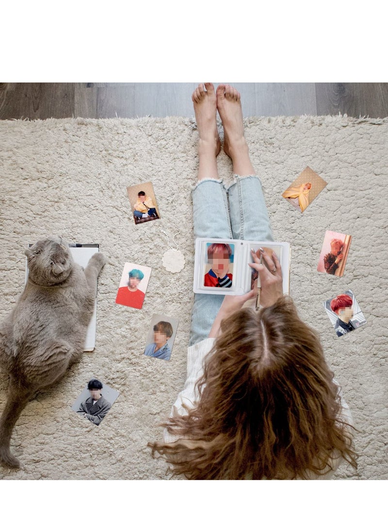 Excefore 3 Inch Mini Photo Album Set Kpop Photocard Holder Book Binder With Pendant And Diy Keychian For Collecting Picture, 40 Pockets(Cherry, Butterfly) - Image 5